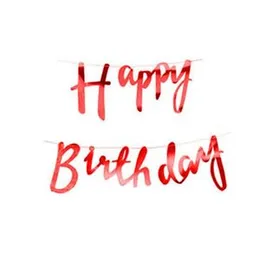 Happy Birthday Shine Letter Cardboard Banner Red Party Decoratings