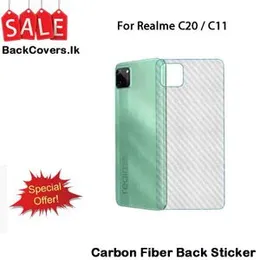 Clear Slim Carbon fibre Phone Transparent protective Mobile Back Sticker For Realme C20