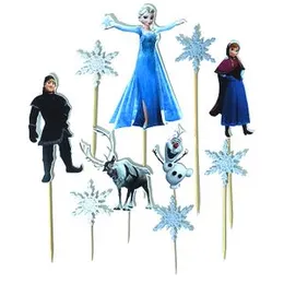 10Pcs Elsa Frozen Cake Toppers Princess Cup Cake Decoration Cake Top