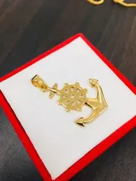 Gold Plated Master Gold Anchor With Dharmashakra Pendant Big Size For Women