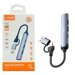 LDNIO DS-64C 2 in 1 USB + Type C to USB 3 Port Hub and 1 Type C