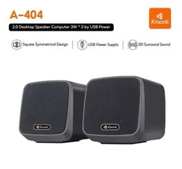 Kisonli A-404 Mini 2.0 USB PC Speaker – Portable AUX Gaming Speaker with LED Lighting for Laptop & Desktop