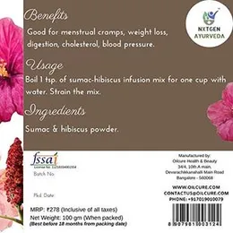 Nxtgen Ayurveda Hibiscus Sumac Infusion | Tea | 100g | Powder | Caffeine free