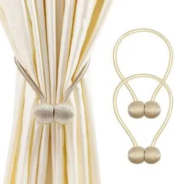 Home Cloud Magnetic Curtain Tiebacks Curtain Drape Holdbacks Clips Rope Holder Buckles for Home Bedroom Office (1 Pair 2pcs, Beige)