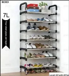 7 Tier Space Saving Shoe Rack Organizer Durable Multi Layer Shoe Storage Shelf for Up to 21 Pairs Easy Assembly Sturdy Metal Frame Perfect for Homes E