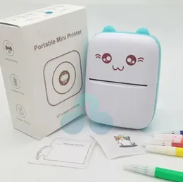 Small Portable Wireless Thermal Photo Printer Pocket Student Mini Bluetooth printer portable Label Printer cat printer WITH 2 PAPER ROLLS