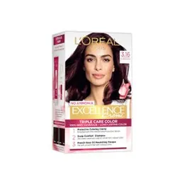 LOREAL PARIS EXCELLENCE CRÈME HAIR COLOR, 3.16 BURGUNDY, 25ML+25GM ( With French Rose Oil)