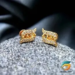 Gold Plated Earring New Design With White Stone for Women.