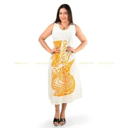 Yellow and White Batik Dress