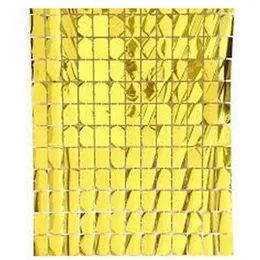 Square Box Shaped Gold Foil Fringe Curtain Birthday Decorate