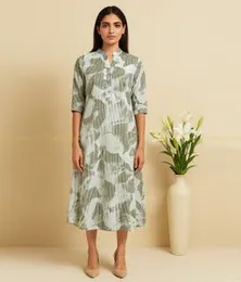 White with Green Lego Frock 06