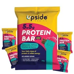 Upside Health Protein Bar Bites (Pack Of 5, 125 Gram) - Coffee Flavor - Almond, Dates, Whey & Foxtail Millets - No Added Sugar - Gluten Free (FROM