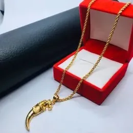 Gold Plated Soft Rope Chain With Koti Death Pendant  For Women.