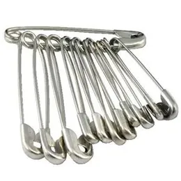 Women's Silver Color Steel Safety Saree Pins No 4 - 48 Pcs