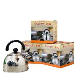 Kawashi 2L Whistling Tea kettle Double Walled Stainless Steel Teapots