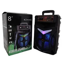TTD-8243 Super Bass 8-Inch Wireless Bluetooth Karaoke Speaker, Portable, High-Quality Sound