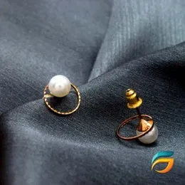 Round Earrings For Women Gold Plated Stud Earrings With Pearl.