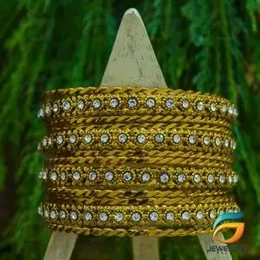 Gold Plated Efulgenz Boho Vintage Antique Gypsy Tribal  Oxidized Crystal Bracelets Bangle Set With Stone for Girl & Women.