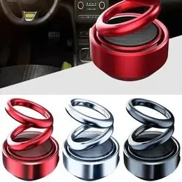 Solar Power Rotatable Red Colour Car Aroma With Air Freshener Perfume Car Dashboard Decoration Ornament