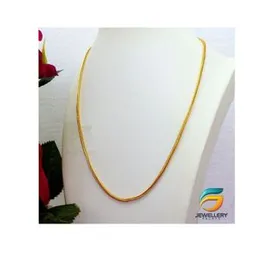 Gold Plated 02mm Fox Chain Guaranteed 18/24 inch Stylish Design For Women