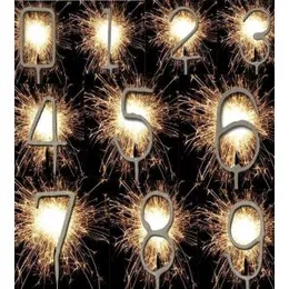 Happy Birthday Party Sparkling Number Candle Spark Cake Decoration