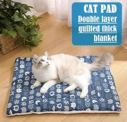 Cotton Linen Lamb Wool Pet Mat Pet Blanket Soft Flannel Thickened Pet Cat Dog Soft Fleece Pad Pets Cats Dogs Blanket Cat Sofa Cushion Home Rug Keep Wa