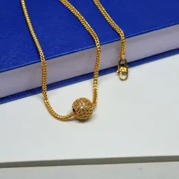 Gold Plated Chain With Pendant Crystal White Stone For Women