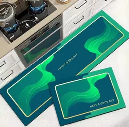 2 in 1 Kitchen Mat Water and Oil Absorption Non Slip Floor Mat Household Bathroom Door Mat