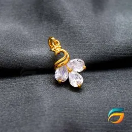 Enchanting Peacock and White Stone Gold Pendant For Women.