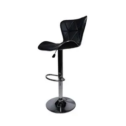 BLACK DIAMOND-PATTERN LEATHER BAR CHAIR *B002*