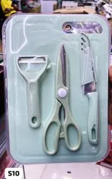 Stainless Steel Kitchen Knife Set with Non-Slip Handle, Antibacterial Multi Color-Printed Non-Stick Coating,Paring Knife,Chef Knife Set(3 in1Knife, Pe