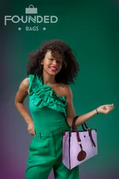 Medium Pink and Brown tote bag