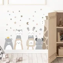 Tipi Tipi Tap Cute Animal Wall Stickers for Kids Room Decor Nursery Wall Decals for Kids Bedroom Playroom Living Room Decoration Boho Wall Art