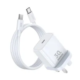 Remax RP-U71 30W Gan Charger With Type-C to Type-C Data Cable White