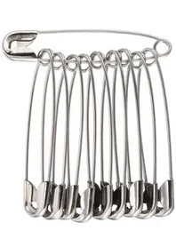 Steel Safety Pins - 12 Pcs Silver Color