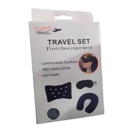 3 in 1 Travel Set with First Class Enjoyment - High Quality Comfortable Cushion, 360° Neck Pillow & Eye Mask YUMO Travel