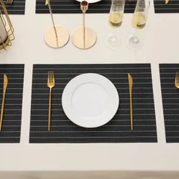 HOKIPO PVC Washable Mats for Dining Table - 45x30 cm Placemats,Set of 6 (AR3038)