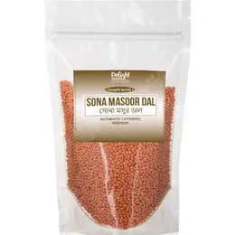 Delight Foods Premium Bengali Groceries - Sona Masoor Daal 400gm (Set of 2 Packets - Each of 200gm) FROM INDIA (SAM)