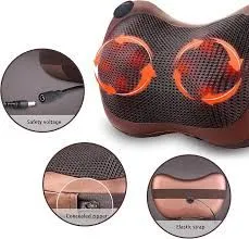 TheraPlus Massage Cushion with Heat Function, Shiatsu Massager with 3 Speeds for Neck, Shoulder, Back, Back Massager with Rotating Massage Heads, Deep