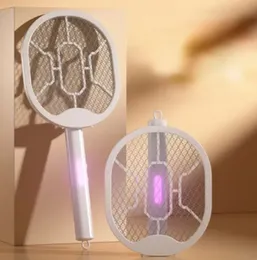 Folding Electric Mosquito Swatter Rechargeable 2-in-1 Mosquito Killer Lamp Automatic Insect Repellent Device for Home Use