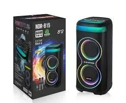 NDR 815 Bluetooth Karaoke Speaker – Portable 50W Powerful Sound with Dual 8" Woofers and Wireless Mics