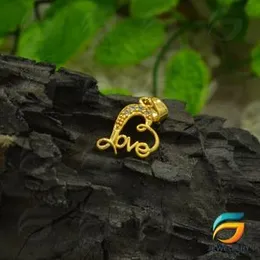 gold heart shape diamond love pendant Guarantee Fashion Design for Women