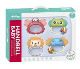 4/7 Pcs Rattle Baby Teething Toy Gift Pack - Handbell Baby Teether Set for 0m+ Infants New-born Babies Toddlers Gift Set