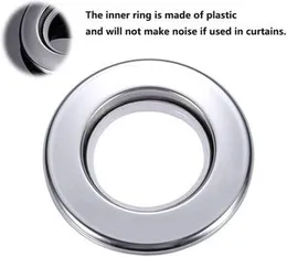 QZibeva Pack of 24 Piece Glossy Male Female Silent Inside Plastic Double Sided Curtain Rings for Door and Window Curtains Eyelet Curtain Rings Silver