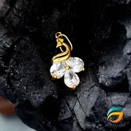 Enchanting Peacock and White Stone Gold Pendant For Women.