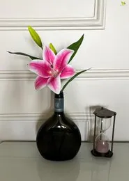 Blooming Floret Attractive Artificial Lily Stick for Home Decor/Office Decor/Party Decor/Gifting | 1 Flower Heads in Dark Pink Color | 14 inch Short &