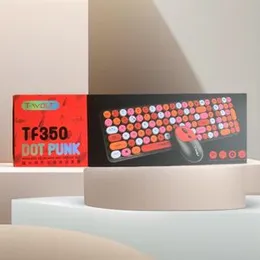 T-Wolf TF350 Dot Punk Wireless Keyboard and Mouse Set.