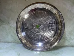 Large Size Stainless Steel Round Dinner Plate Dish