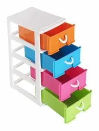 4 layer Mini Small Drawer Set Plastic Storage Boxes for Medicine, Stationery Items, Cosmetics, Money, Jewelry & Other Small Items for Storing Purpose