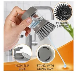 Washing Pot Brush Cleaning Brush Dishwashing Brush Soap Dispensing Dish Brush Household Plastic Cleaning Brush